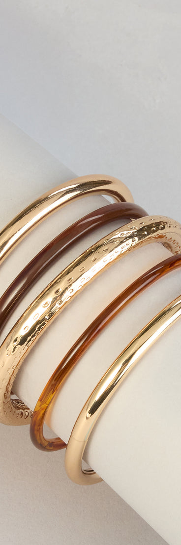 Chic Contrast Bangle Bracelet Set