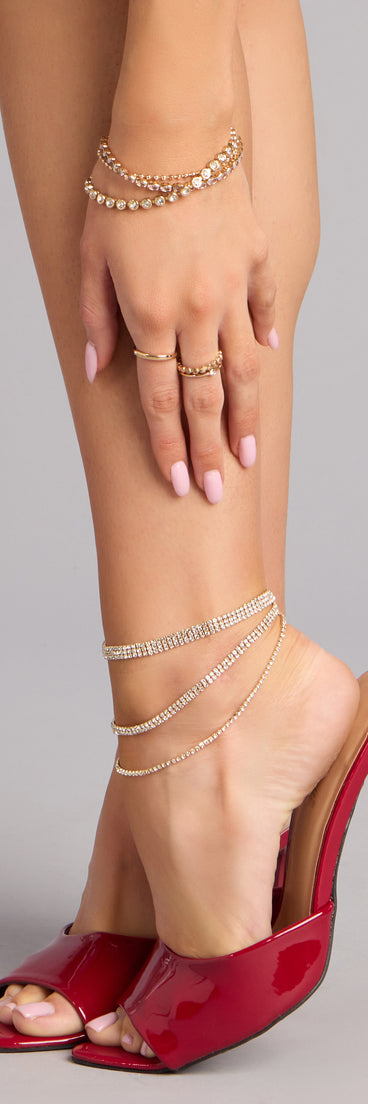 Wrapped In Shine Rhinestone Anklet