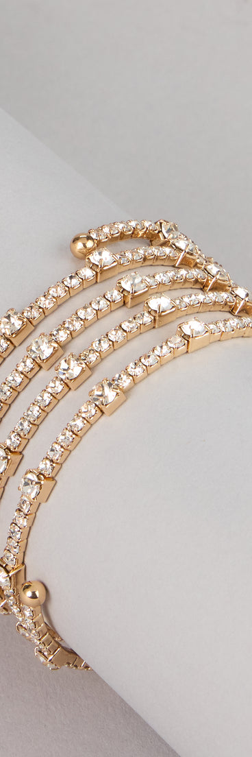 Twist of Glam Rhinestone Coil Bracelet