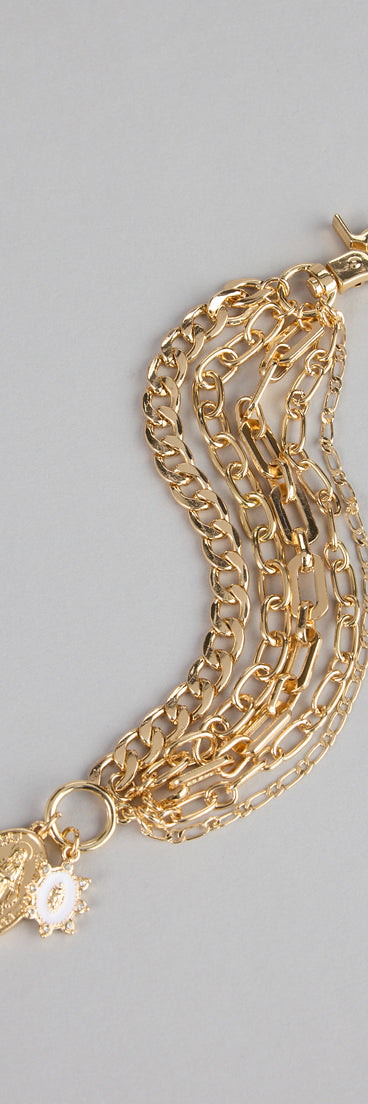 Charm Check Chain Bracelet