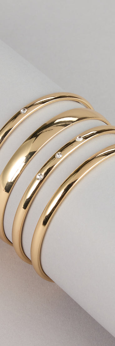 Stacked In Shine Bangle Bracelet Set