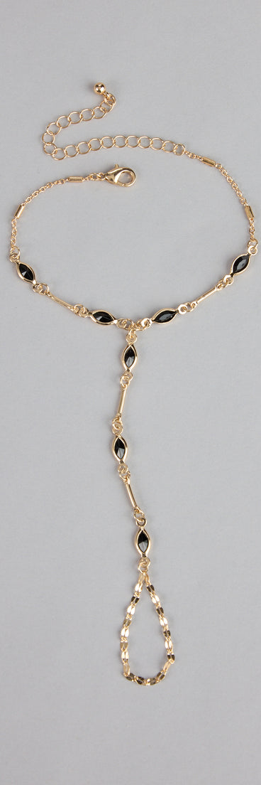 Noir Charm Hand Chain Bracelet