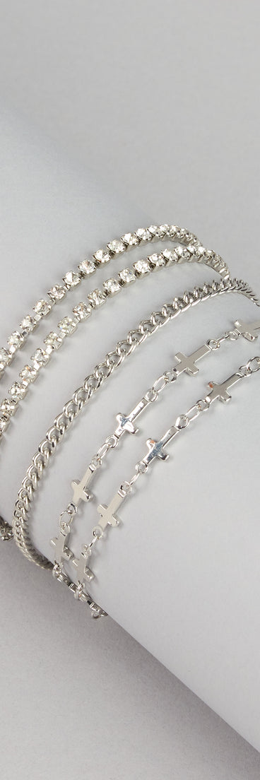 Soft Shine Cross Bracelet Set