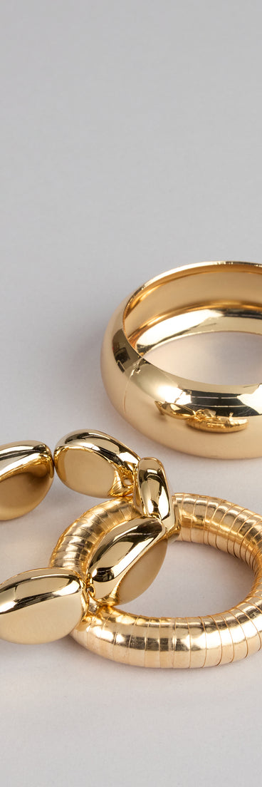 Go Bold Sculpted Statement Bracelet Set