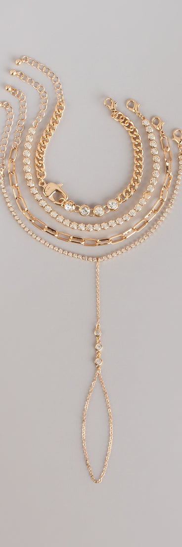 Luxe Sparkle Layered Hand Chain