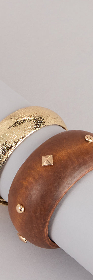 Cool Contrast Bangle Bracelet Set