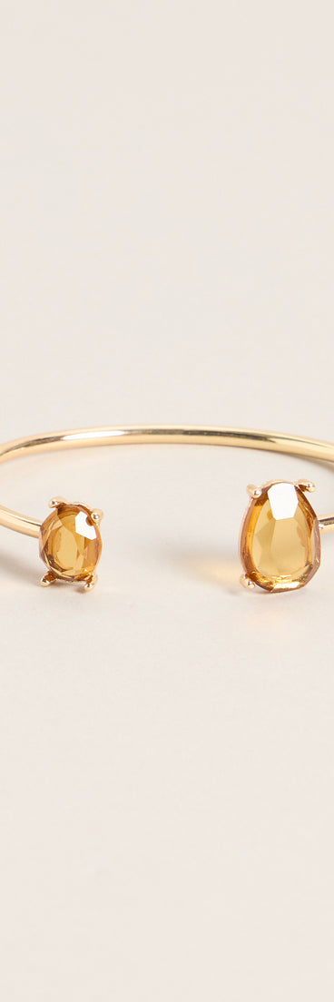 Golden Glam Rhinestone Cuff Bracelet
