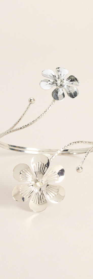 Polished Bloom Wrap Flower Arm Cuff