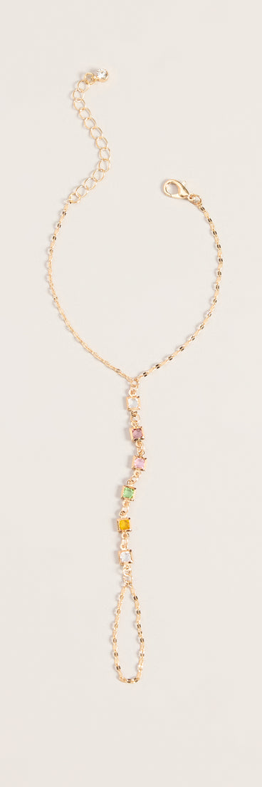 Delicately Linked Gemstone Hand Chain