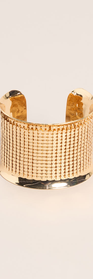Gilded Lines Wide Cuff Bracelet