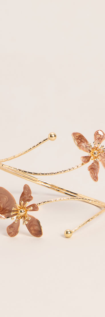 Botanical Muse Flower Cuff Bracelet