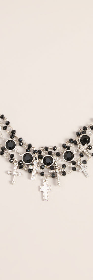 Cross My Heart Beaded Charm Bracelet