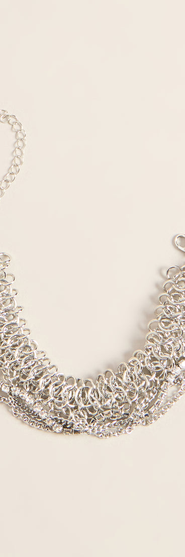 Major Detail Rhinestone Chain Statement Bracelet