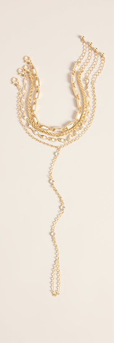 Linked to the Look Layered Hand Chain Bracelet Set