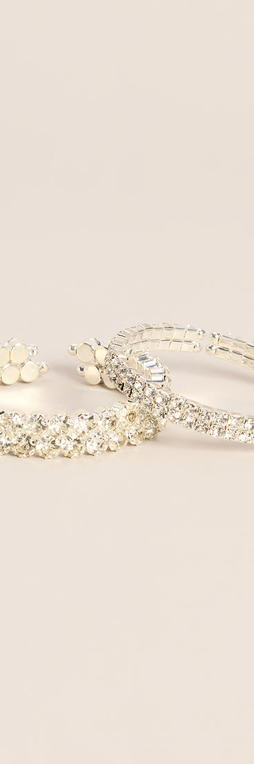 Double Take Rhinestone Bracelet Set