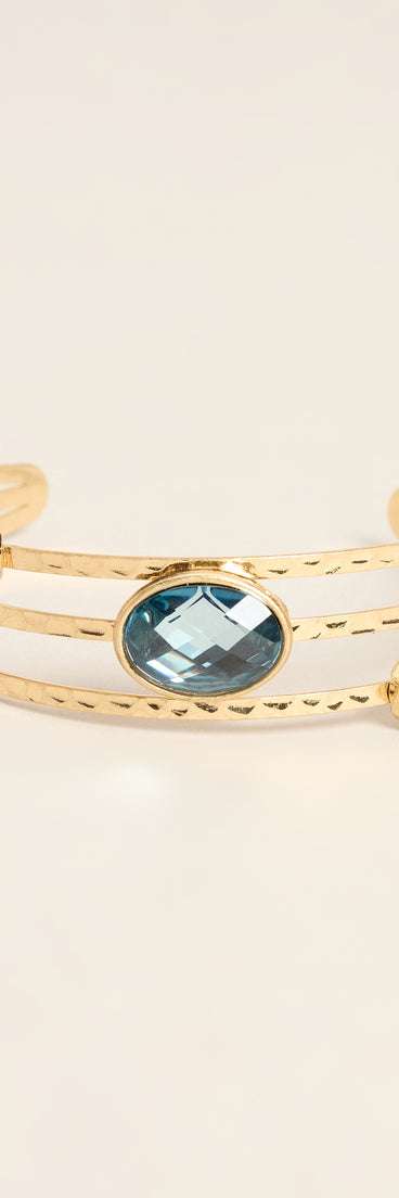 Gem Theory Faceted Stone Cuff Bracelet