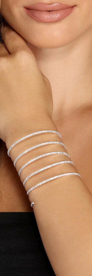 Coiled Up Rhinestone Bracelet