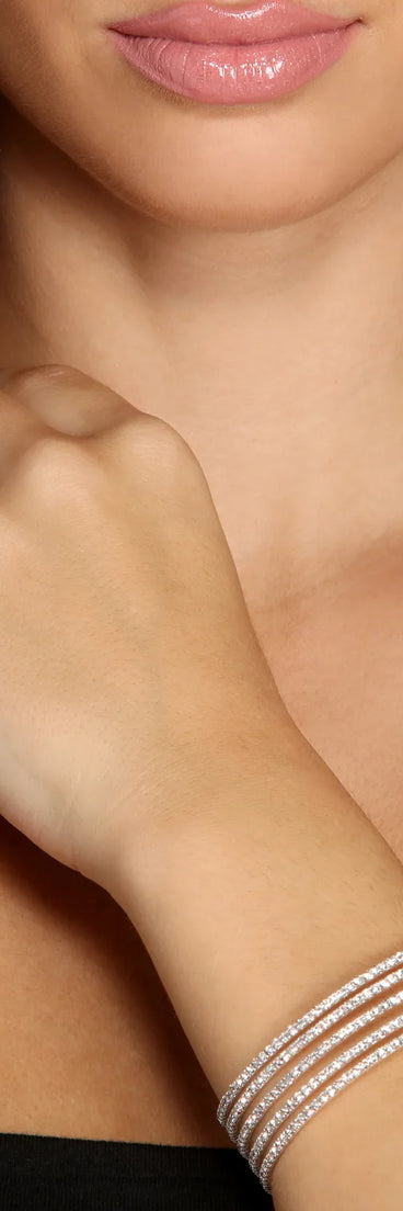 Five Row Rhinestone Cuff