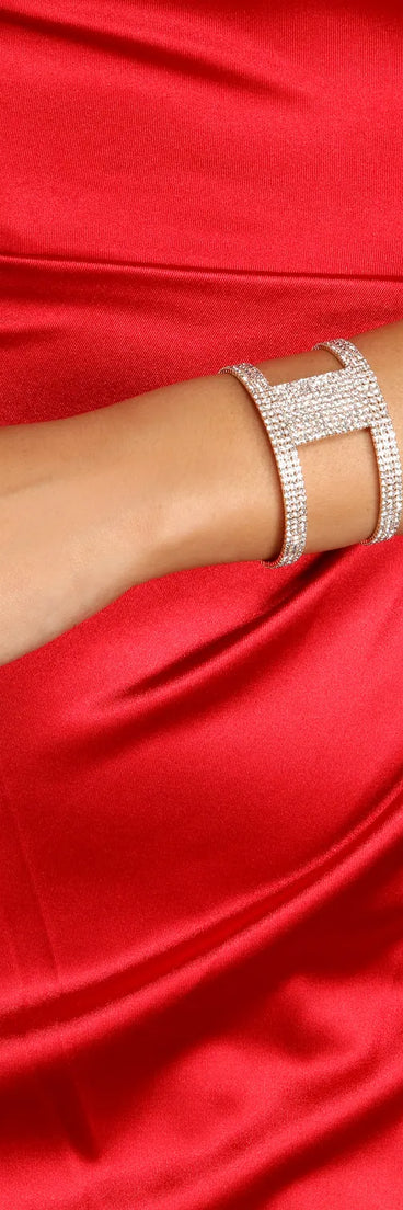 Iced Out Rhinestone Cuff Bracelet