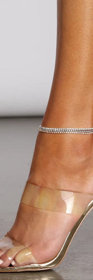 Head To Toe Rhinestone Anklet 3 Pack
