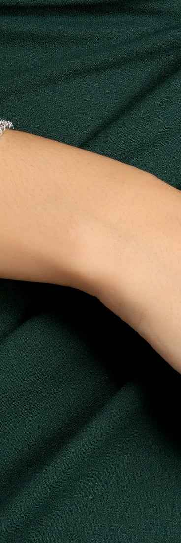 Multi-Row Rhinestone Stretch Bracelet