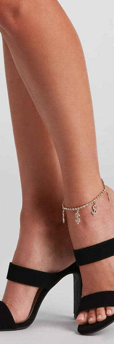 Money Talks Rhinestone Anklet