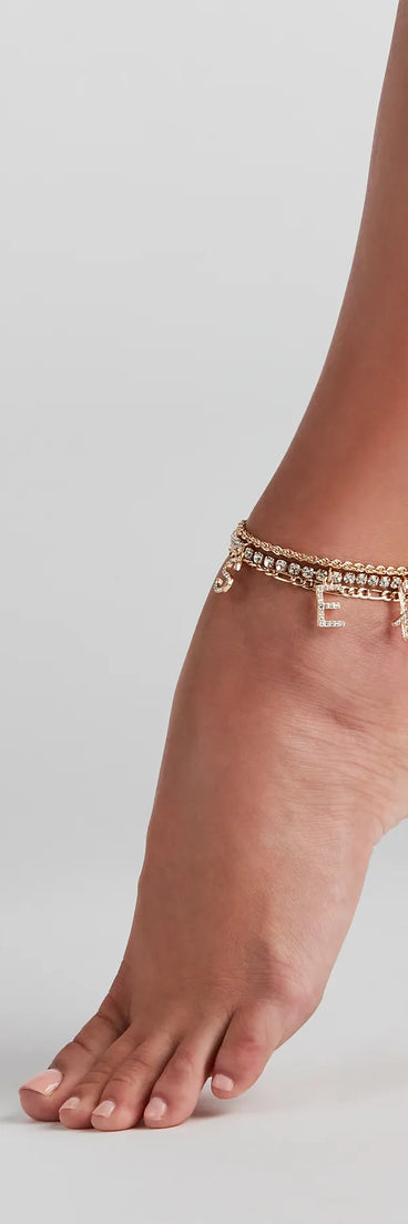 Sexy Layered Rhinestone Anklet