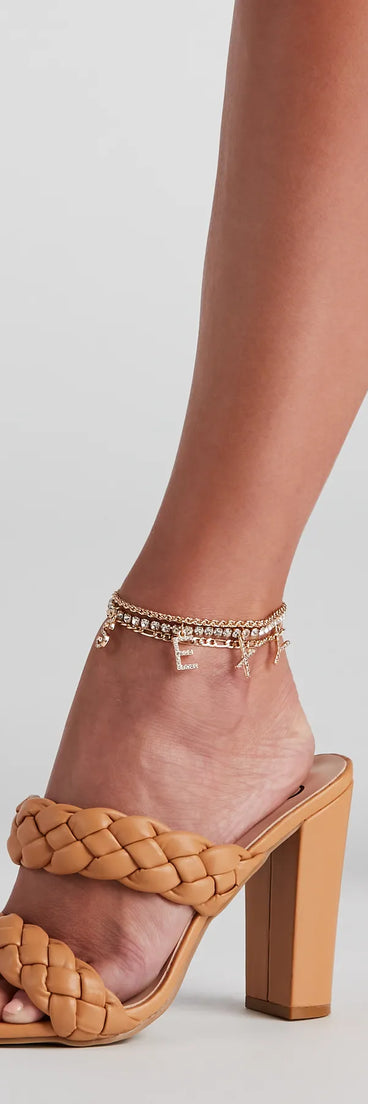 Sexy Layered Rhinestone Anklet