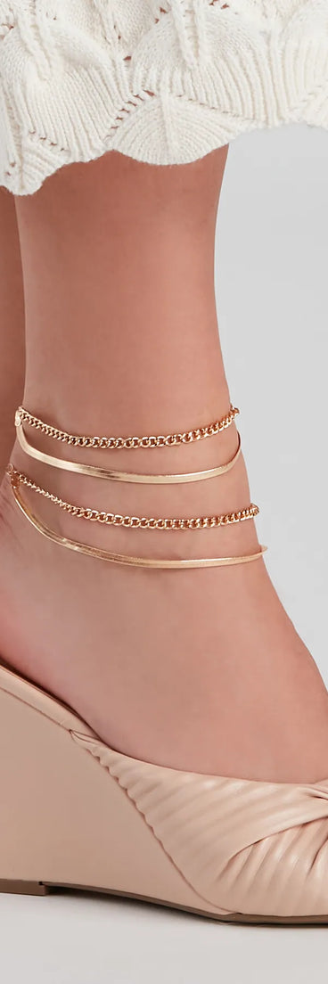 Charming Beauty Layered Anklet Set