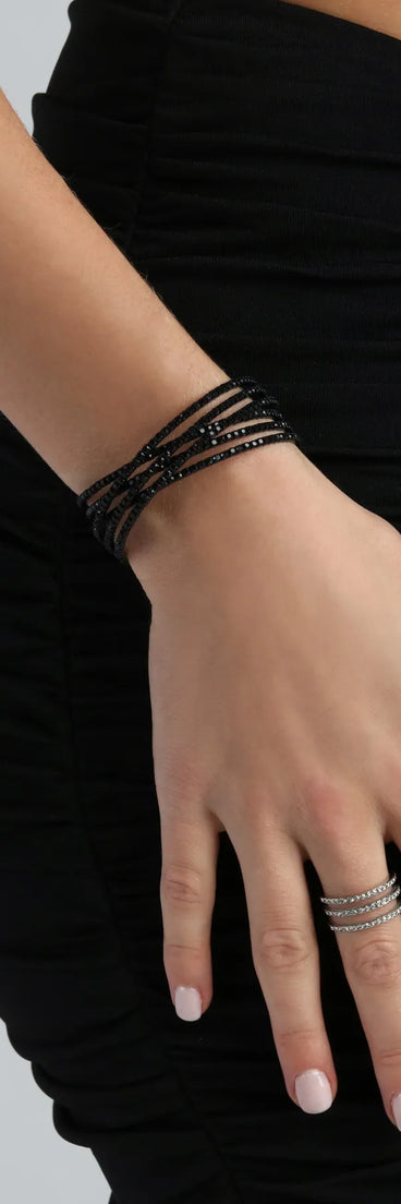 Glamorous Edge Rhinestone Cuff Bracelet