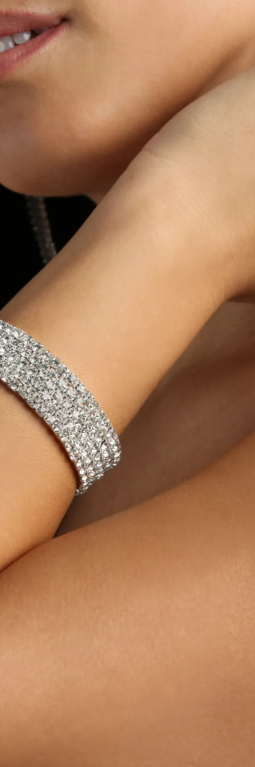 Gleaming Beauty Rhinestone Stretch Bracelet