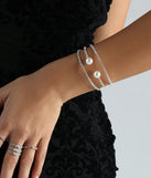 Pure Elegance Rhinestone And Pearl Cuff Bracelet