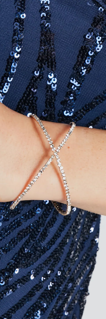 So Beautiful Rhinestone Memory Wire Bracelet