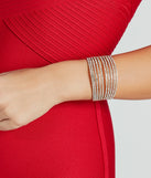 The Sparkle Beauty Rhinestone Cuff Bracelet in gold is an elevated pick for your best outfit yet, effortlessly delivering a polished look that's sure to turn heads at any celebration.