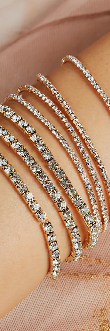 Perfect Shine Rhinestone Stretch Bracelet Set