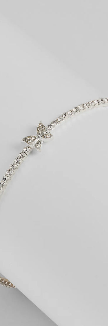 Aflutter Rhinestone Butterfly Bracelet