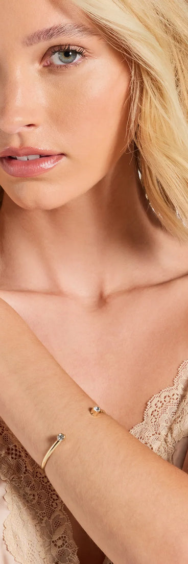 Sleek Sparkle Rhinestone Cuff Bracelet