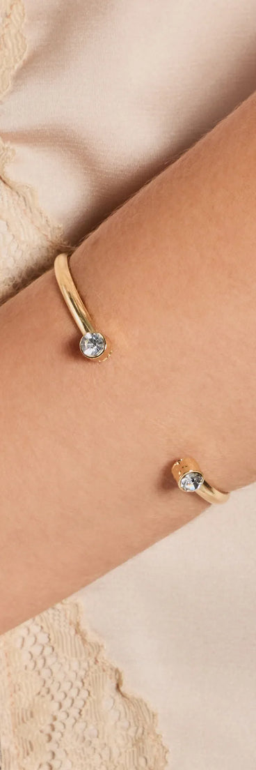 Sleek Sparkle Rhinestone Cuff Bracelet