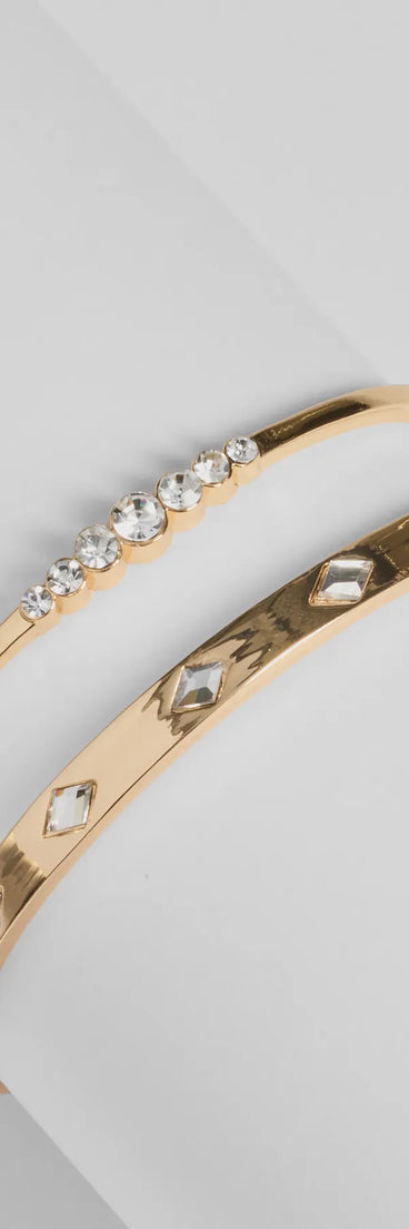 Stunning Two-Piece Bangle Bracelet Set