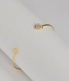 Crushing Heart Rhinestone Bangle Bracelet