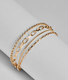 Simple Shine Layered Chain Bracelet, a trendy gold addition to women's going-out outfits, is ideal for Christmas party outfits, chic NYE attire, or winter night-out looks that keep you on-trend!