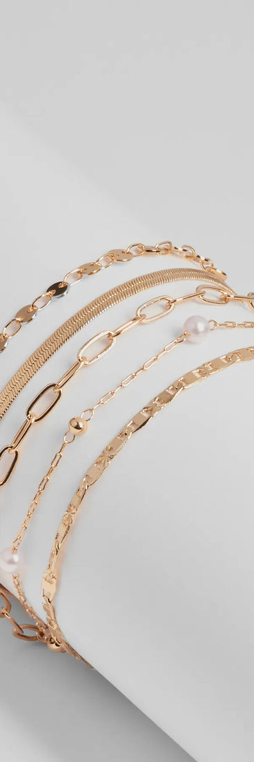 Chic Aesthetic Five-Pack Bracelet Set