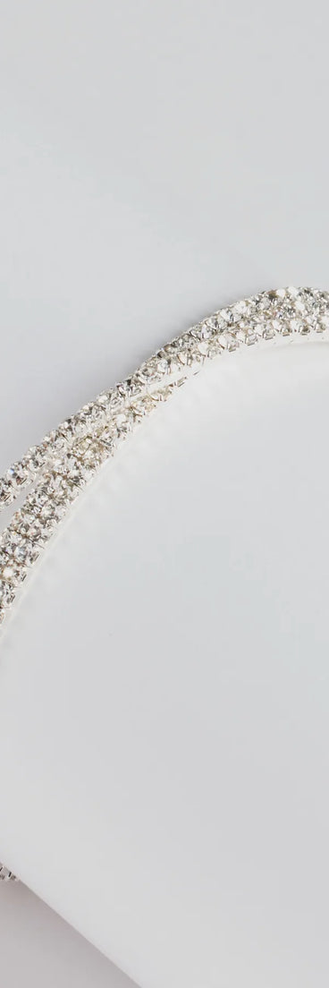 Luxe Detail Criss-Cross Rhinestone Cuff Bracelet