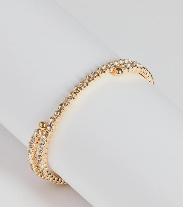 Ideal Glam Rhinestone Coil Bracelet