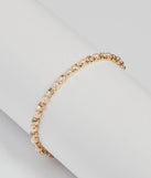 Timeless Glam Rhinestone Faux Pearl Tennis Bracelet