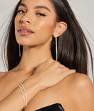 Shine at the 2025 countdown by completing your New Year’s Eve Outfit with the Graceful Glimmer Rhinestone Tennis Bracelet, a glam silver fashion accessory with statement-making details for festive going-out looks.