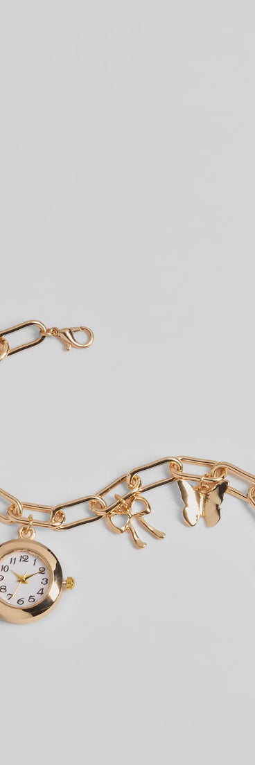 So Glam Chain Link Charm Bracelet