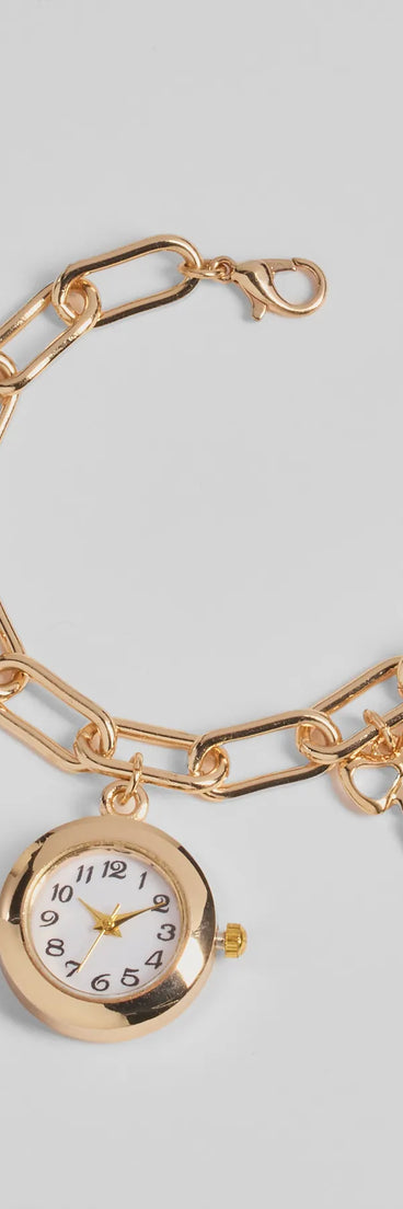 So Glam Chain Link Charm Bracelet