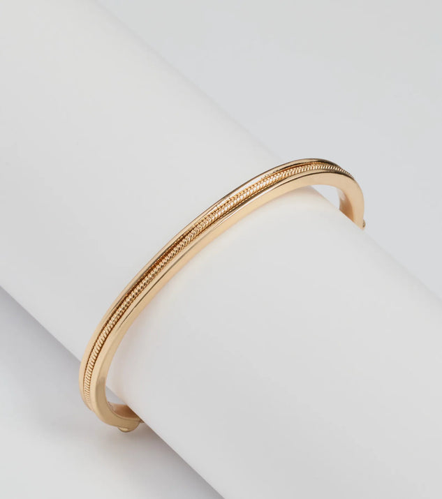 Time For Luxe Bangle Bracelet, a trendy gold addition to women's going-out outfits, is ideal for Christmas party outfits, chic NYE attire, or winter night-out looks that keep you on-trend!