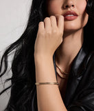 Time For Luxe Bangle Bracelet, a trendy gold addition to women's going-out outfits, is ideal for Christmas party outfits, chic NYE attire, or winter night-out looks that keep you on-trend!